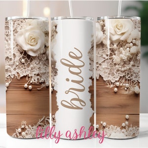 Wedding Tumbler Design for 20 oz Skinny Tumbler | Sublimation Template for Tumbler Cups | Bride Tumbler Designs | Bride Cup PNG