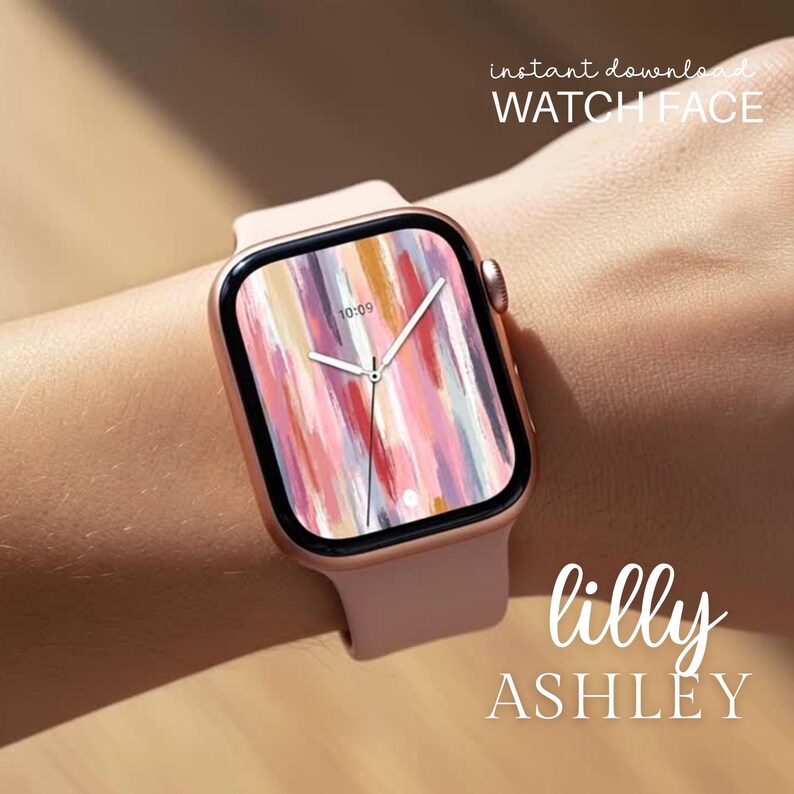 Aesthetic Pink Apple Watch Face | Soft Pastel Abstract Watch Face ...