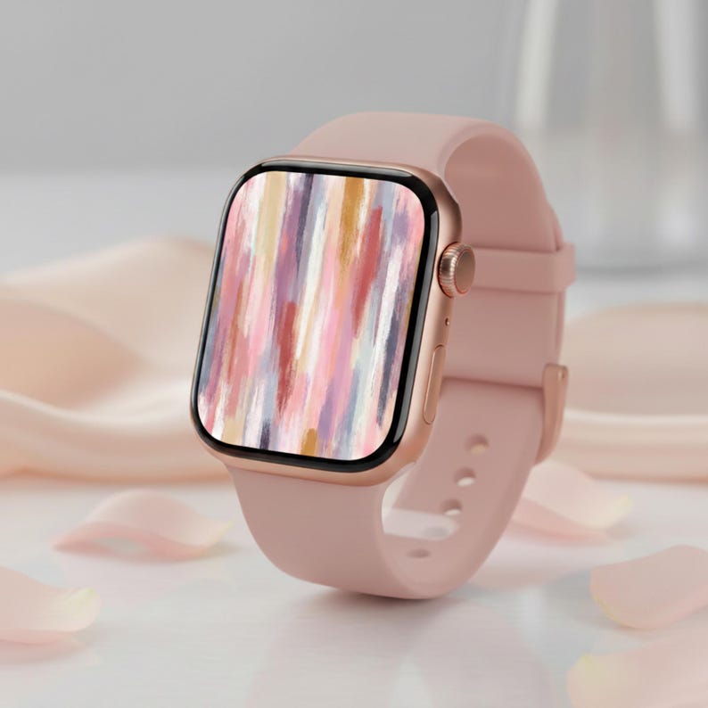 Aesthetic Pink Apple Watch Face | Soft Pastel Abstract Watch Face ...