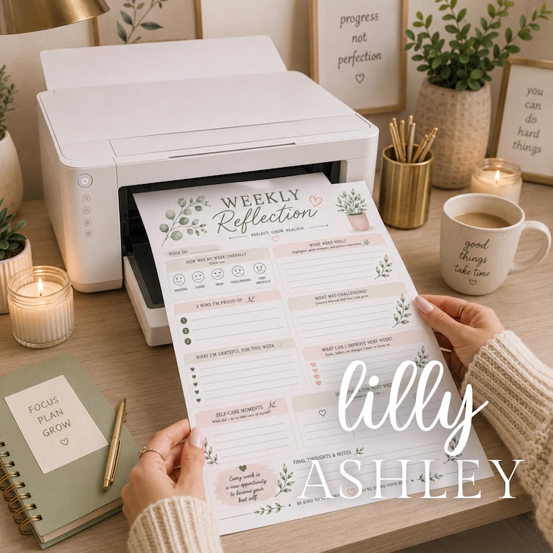 Bundel Sage Serenity Self-Care Wellness Planner | 15 afdrukbare pagina's | Geestelijke gezondheidsdagboek | Inchecken bij angst | Dankbaarheid 8,5 x 11 inch afbeelding 7