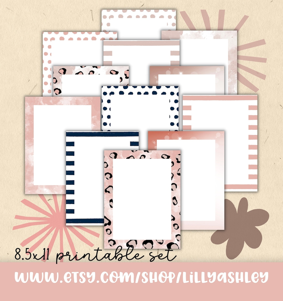 Paper With Borders Setpdf & PNG Files8.5x11 Downloadable Paper