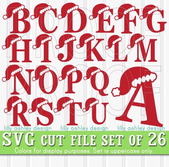 Christmas Single Letter Monogram Svg - Layered SVG Cut File