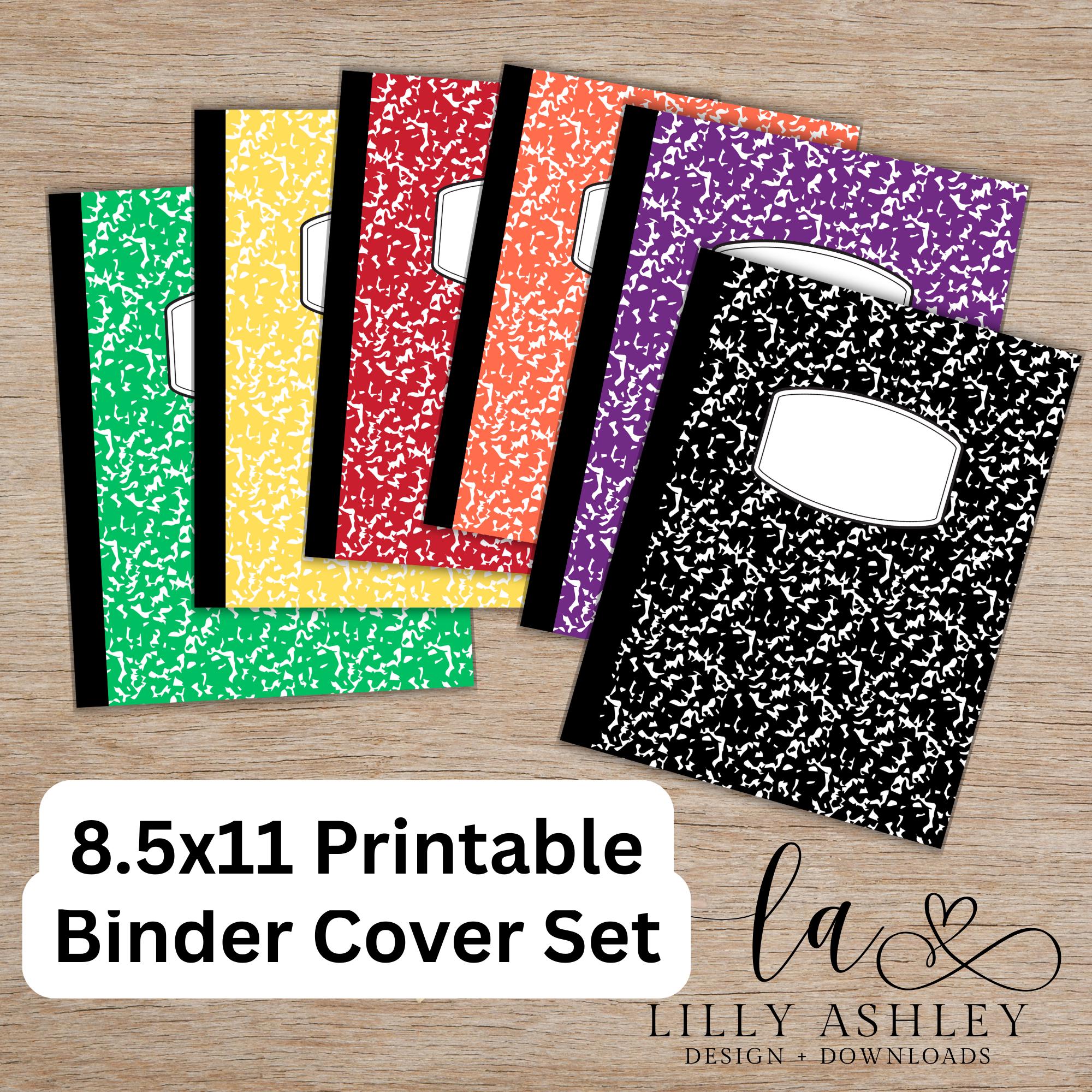 Binder Covers Set - Composition Notebook Style - Printables-with ...