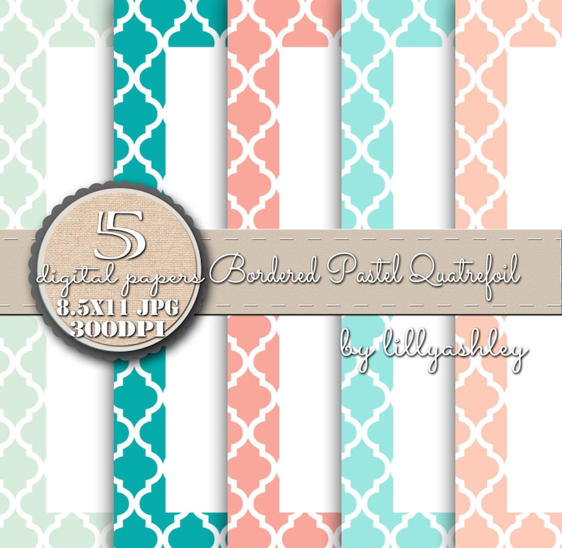 Printable Paper Pack of 5 Border Paper-8.5x11 JPG Format-to | Etsy