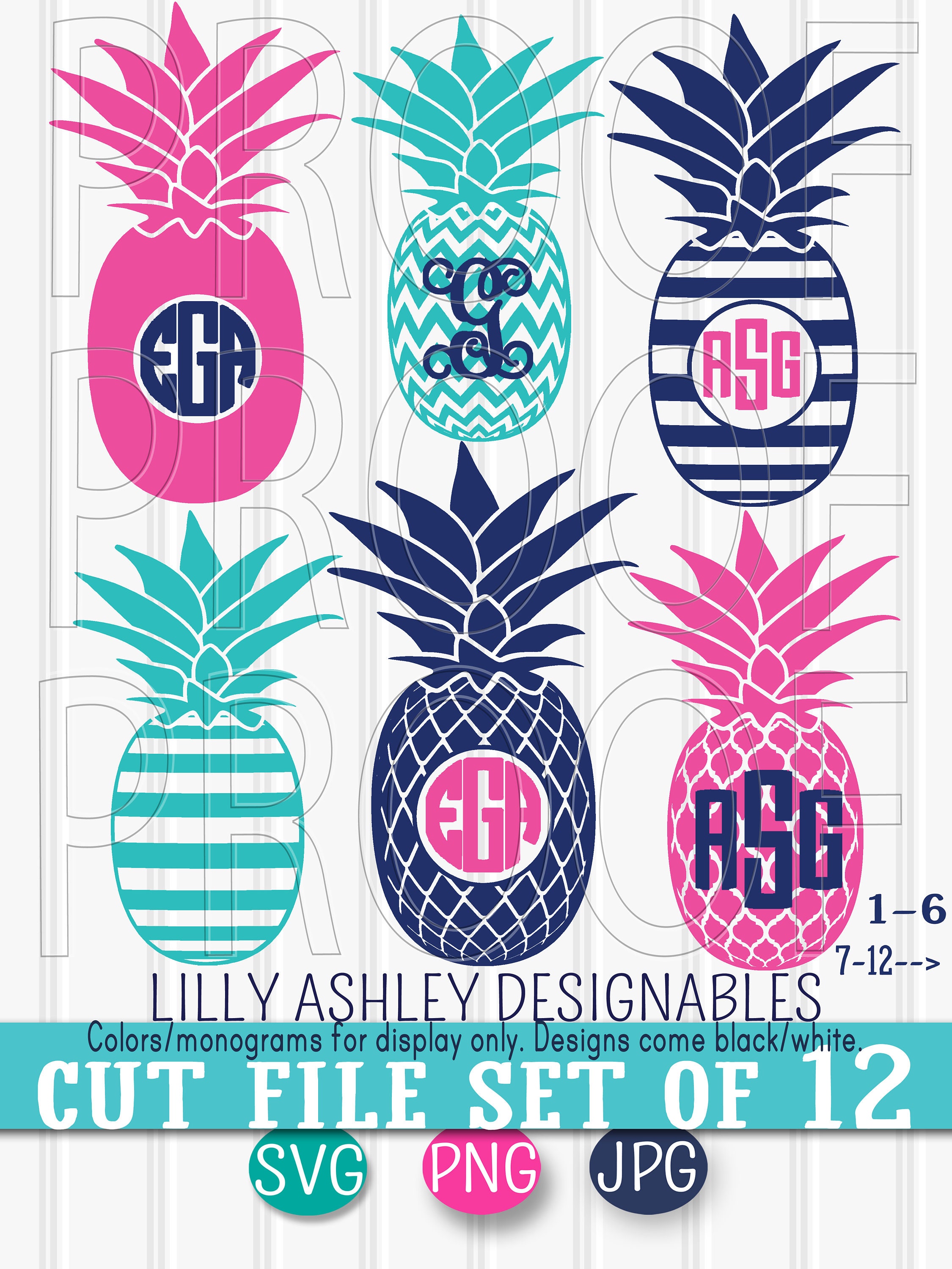 Download Pineapple Svg Files Set Of 12 Cut Files Svg Png Jpg Formats Etsy