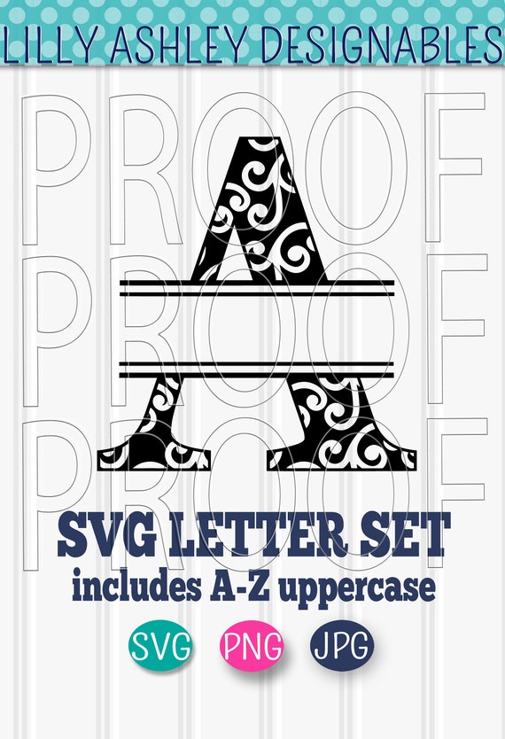 Download Monogram Svg Letter Set Uppercase A Z Cutting Files Etsy