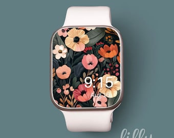 Floral Apple Watch Face , Watch Background, Womens Apple Watch Wallpaper, Pretty Apple Watch Face Instant Download
