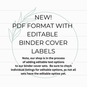 Binder Cover Printable SET of 5 W/backings-8.5x11-jpg & PDF Editable ...