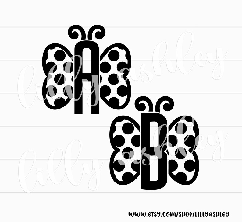 Butterfly SVG Monogram Set A-Zsvg & png formatsspring svg butterfly monogram svg letter svg spring monogram svg files butterfly alphabet image 1