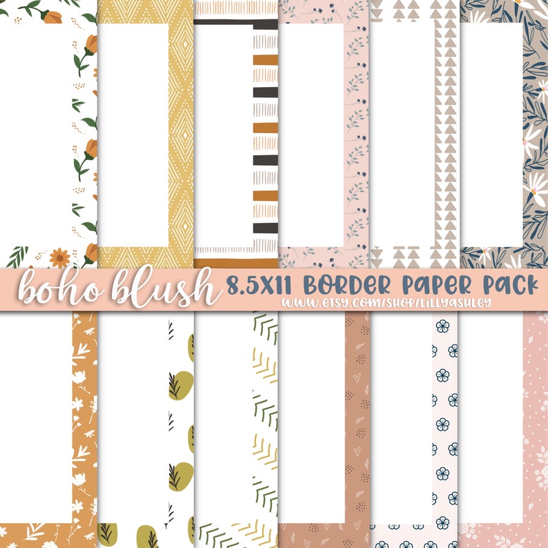 Paper With Borders BUNDLE--PDF & PNG 8.5x11 Letter Copy Paper Computer ...