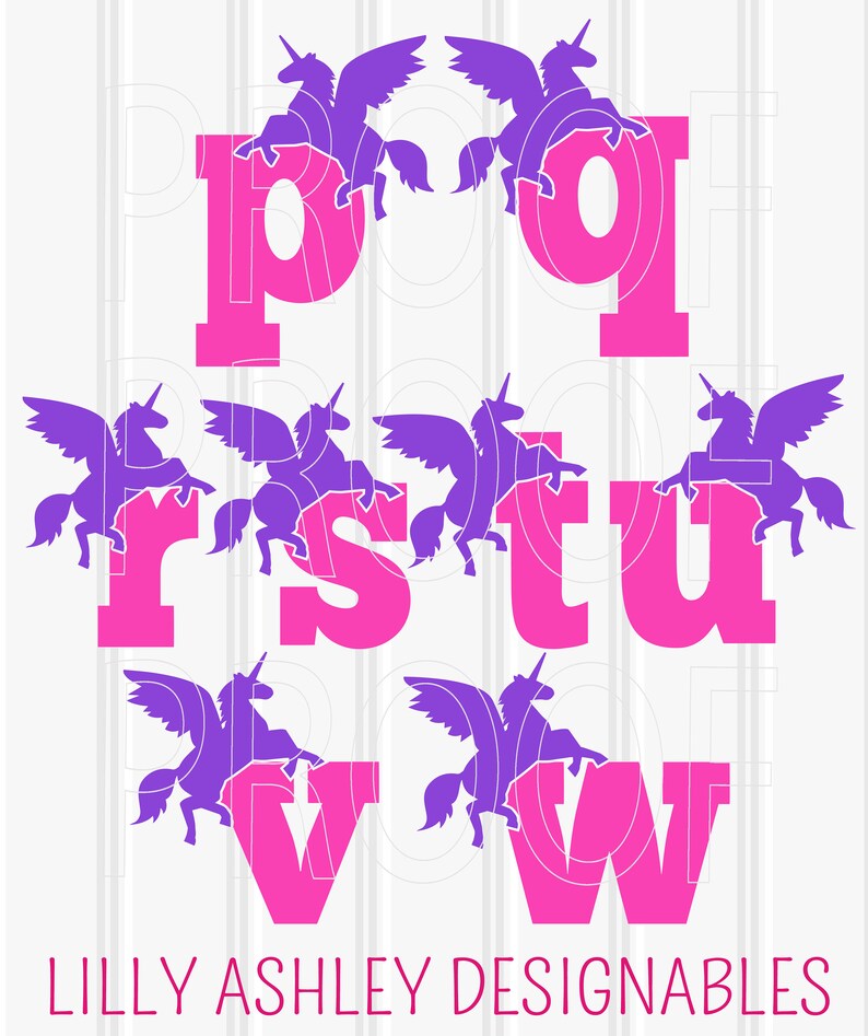 Unicorn SVG Letter Set of Cut Files Includes lowercase unicorn | Etsy