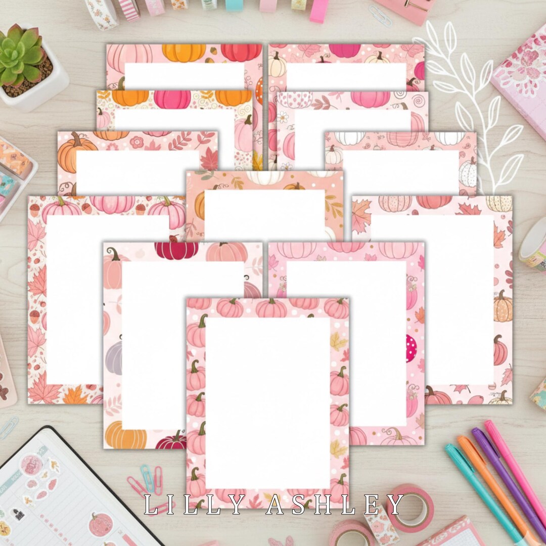 Border Paper Printable Pack of 12--PDF Format-8.5x11 Bordered Paper ...