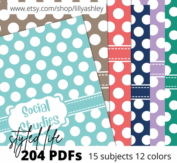 School Subject Binder Cover Printable SET 8.5x11 PDF Covers - Etsy