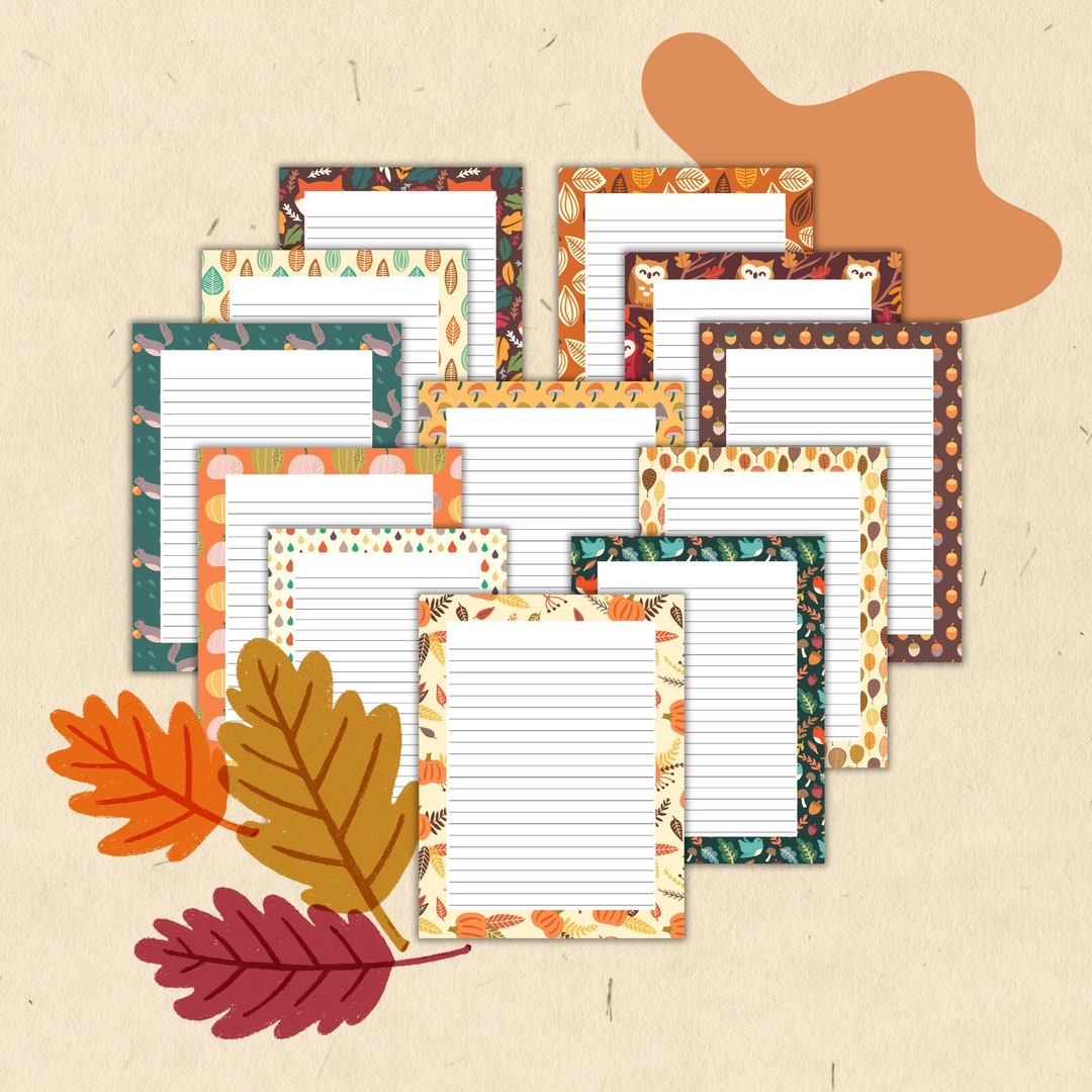 Lined Border Paper Printable Paper Set png Pdf 8 5x11 fall Border Paper Lined Border Paper Printable Paper Set png Pdf 8 5x11 fall Border Paper