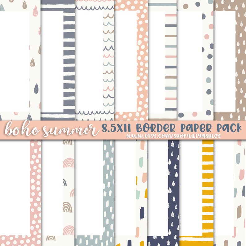 Paper With Borders BUNDLE--PDF & PNG 8.5x11 Letter Copy Paper Computer ...