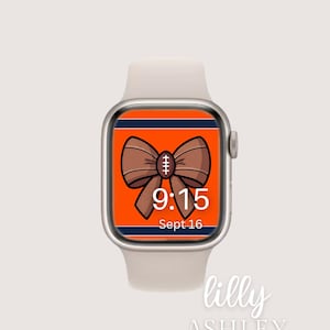 Football Watch Face, Sports Smart Watch Background Cheer Bow Apple Watch Wallpaper, Football Season Smart Watch, Cheerleader Smartwatch Face
