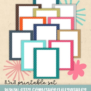 Bordered Paper Printable Borders Bundle of 24 Colors PDF JPG 8 5x11 Bordered Paper Printable Borders Bundle of 24 Colors PDF JPG 8 5x11