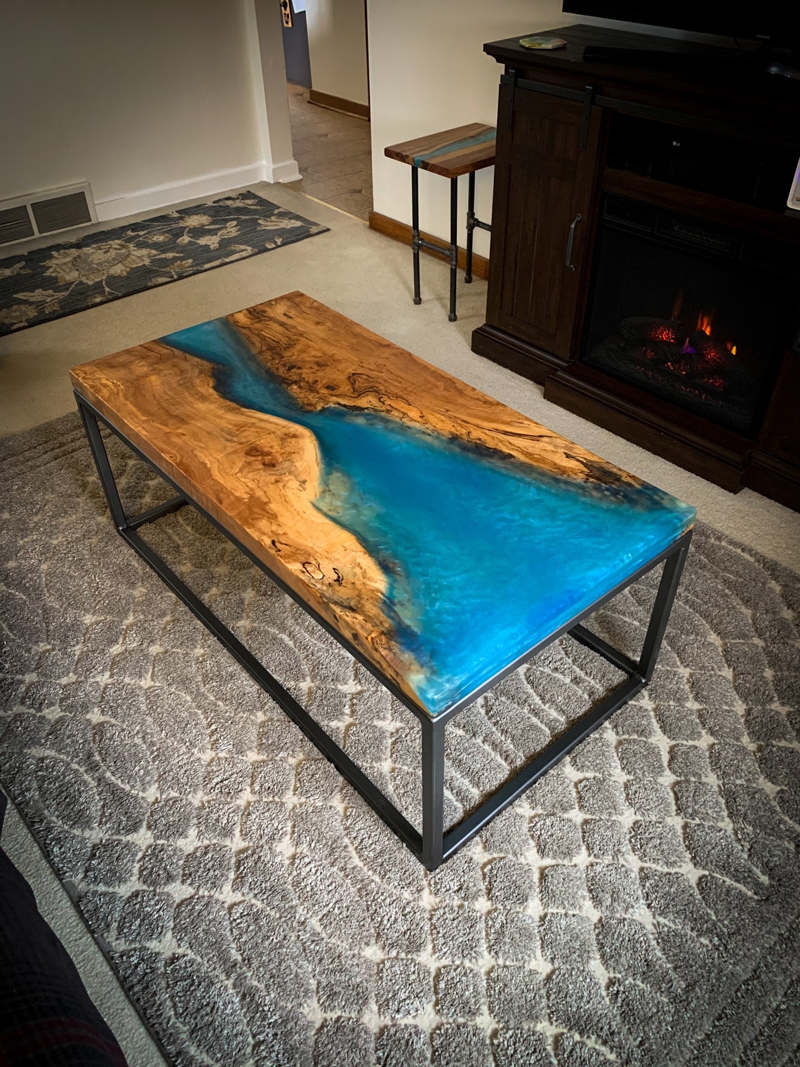 Spalted Maple River Coffee Table with Steel Frame Etsy