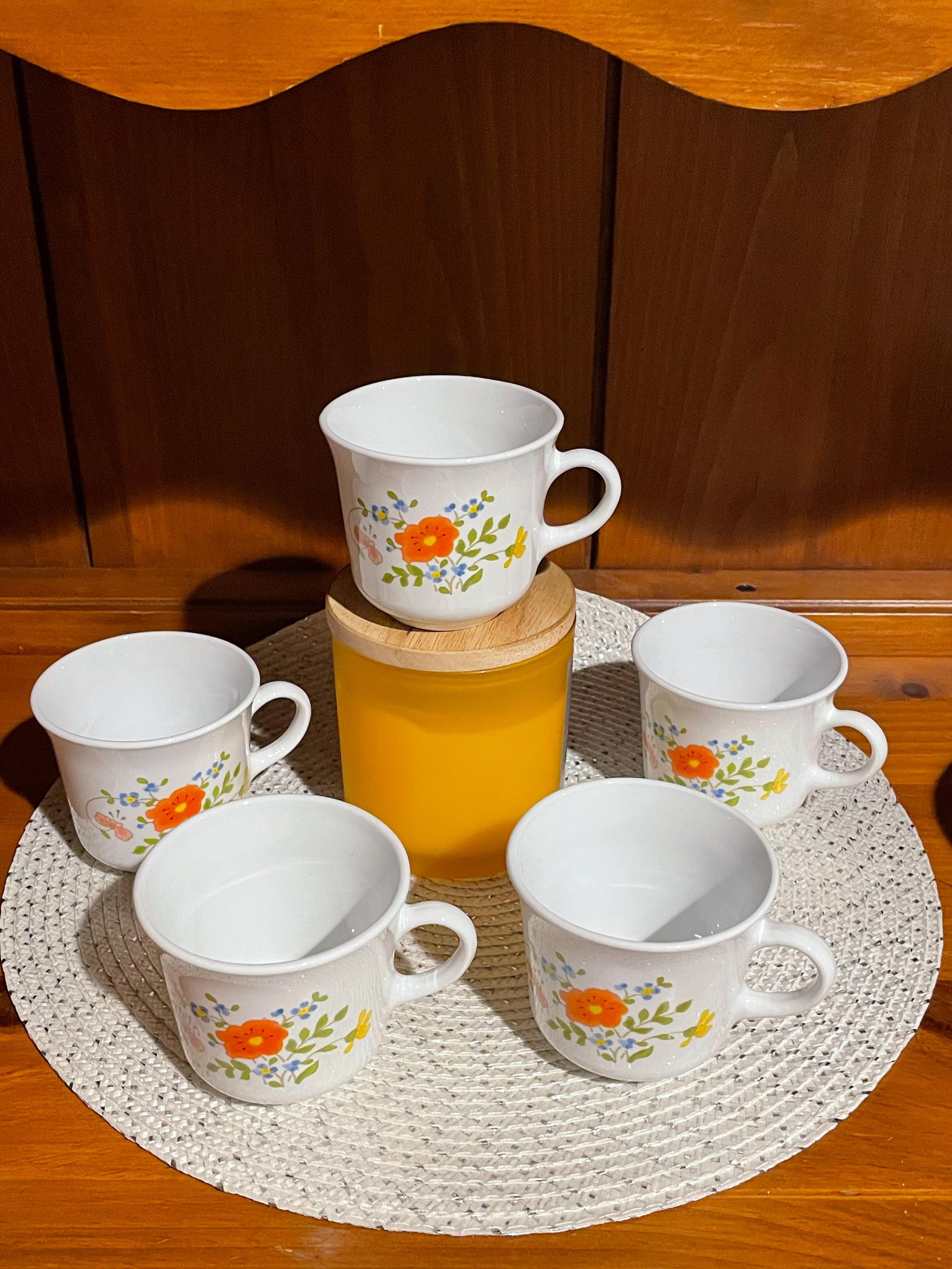 シェリー　ワイルドフラワー　色とりどりの野花が可愛い　コーヒーセット　デミタス Vintage corelle coffee cup wildflowers - Etsy 日本