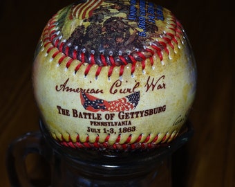 The Battle of Gettysburg, Promotional Baseball, Civil War 1863, Robert E Lee and Union General George G Meade