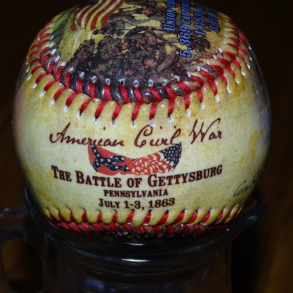The Battle of Gettysburg, Promotional Baseball, Civil War 1863, Robert E Lee and Union General George G Meade