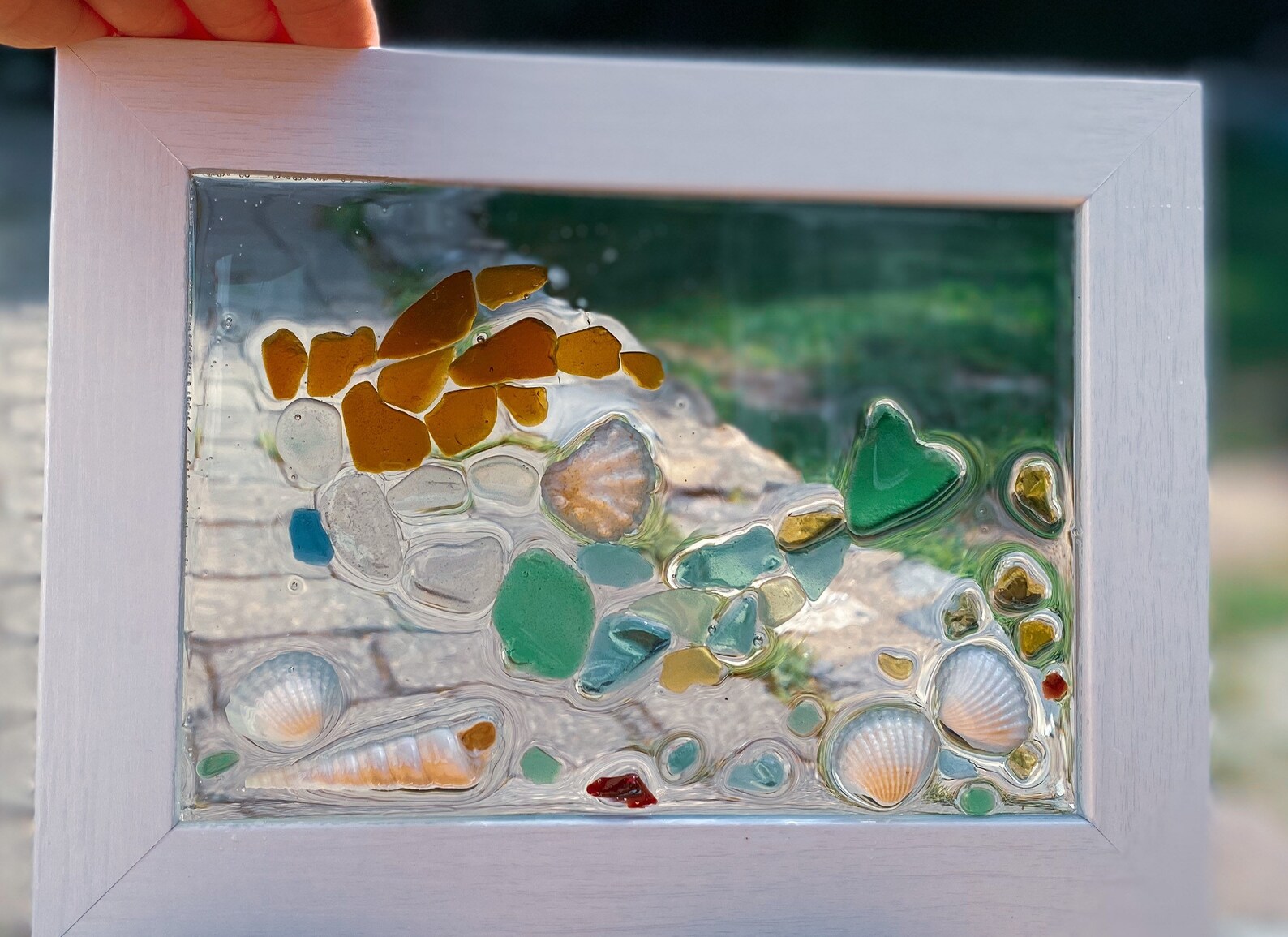 Sea Glass Mermaid Resin Framed Art Beach Decor Etsy