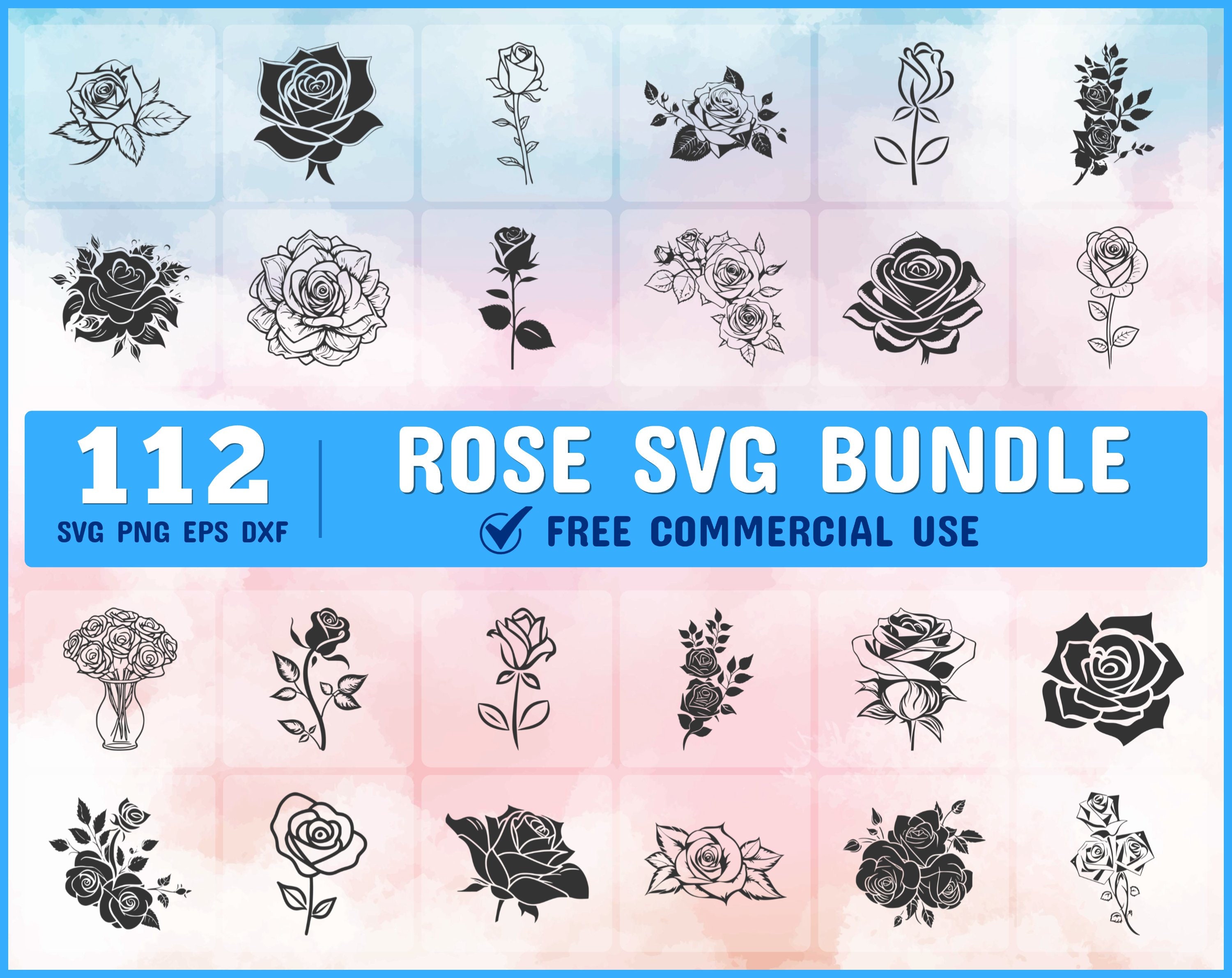 ROSE SVG Bundle ROSES Svg Bundle Rose Clipart Bundle Rose - Etsy UK