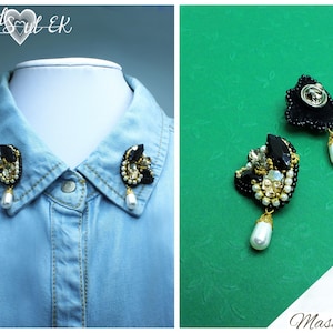 Carnival pins, skull brooches, shirt collar pins, collar brooches, double pin, collar pin, Sweater Clips, necklace pins, crystal pin