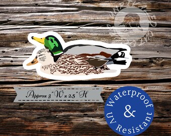 Hen and drake mallard duck sticker decal