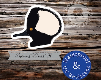 Hooded merganser duck head sticker decal