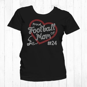 Football Mom Shirt, Rhinestone Football Mom Shirt, Custom Football Mom Shirt, Bling Football Mom, Custom Football Bling, Proud Football Mom