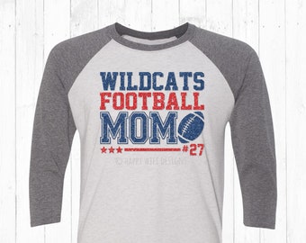 Football Mom Shirt, Football Team Name, Personalized Football Mom Tee, Football Sweatshirt, Custom Football Mom, Glitter Football Mom