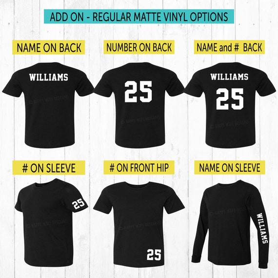 numbers on dress shirts Personalized Number For Shirts, Custom Number, Player Number or Name on Sleeve, Mom Shirts, Add on For Shirt, Name on Shirt, Add a Number