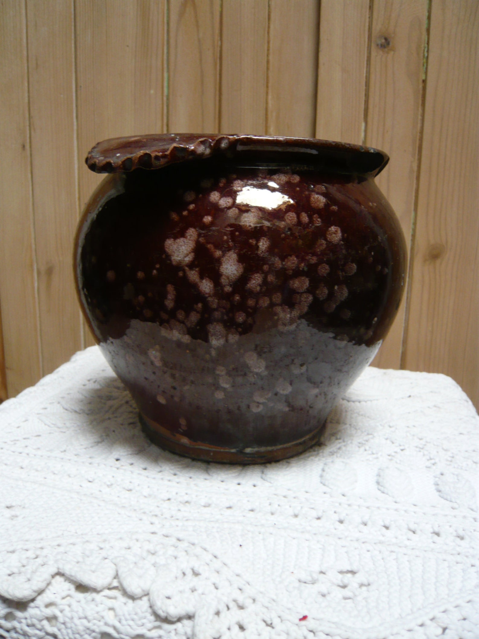 Norman Rare Terracotta Pottery Old Butter Jar Pot Two Handles Etsy