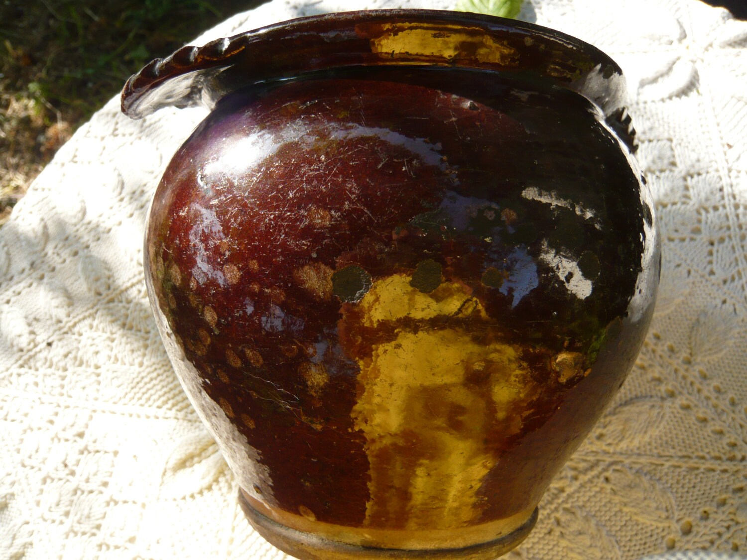 Norman Rare Terracotta Pottery Old Butter Jar Pot Two Handles Etsy