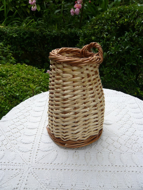 Wicker Basket Shrimp Fishing Wicker Basket Colors 1950 Very Rare