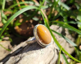 Oval Mookaite sterling silver ring size 8.75 ladies