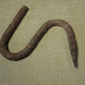 Heavy Duty Iron Hook - Vintage Meat Hook - Barn Hook - Weathered Rusty Decor