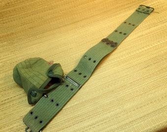 Cinturón de pistola utilitario de estilo militar de EE. UU., bolsa de cantimplora, período de Vietnam
