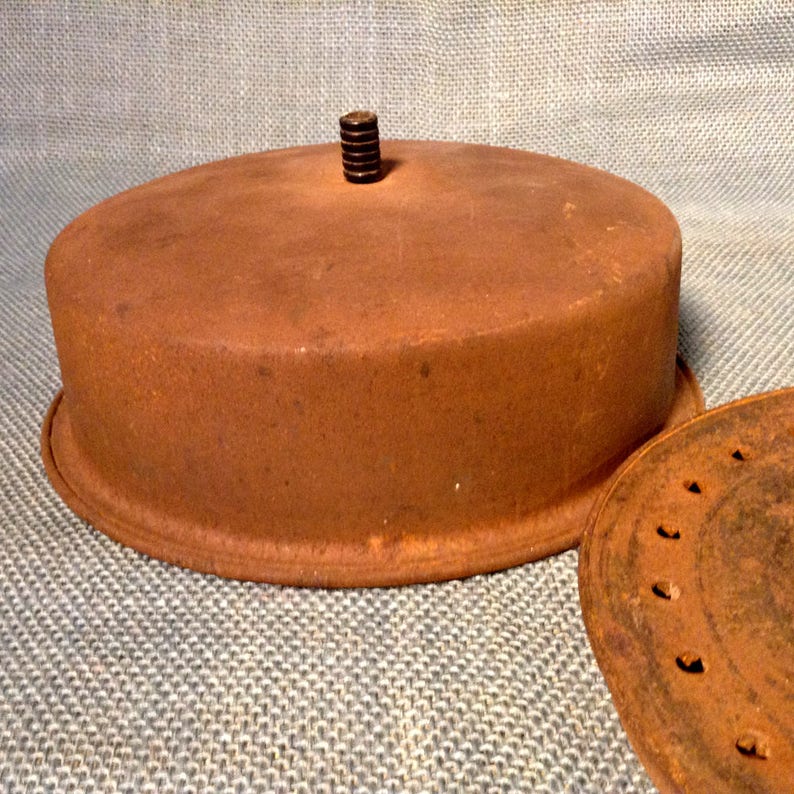Vintage Popcorn Popper Pan Open Flame Rusty Decor Etsy
