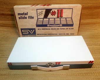 Vintage SV Slide File Storage Box - 35mm Transparency Cardboard Mounts