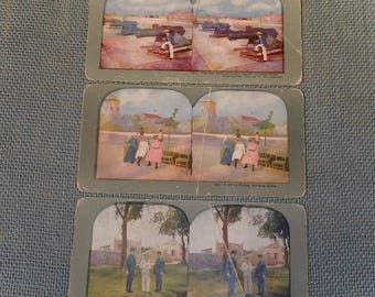 Made In The USA - A Set Of Three Stereoscope Cards - Scenes From Cuba - Morro Castle, Fort La Punta, Parade Ground Cabanas Fortress  c. 1903
