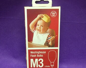 Vintage Westinghouse M3 Flashbulbs - Box of 12 Bulbs
