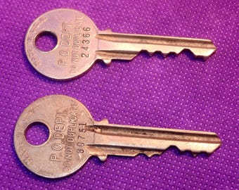 Vintage Post Office Box Keys - For Obsolete Mail Boxes circa 1980-90