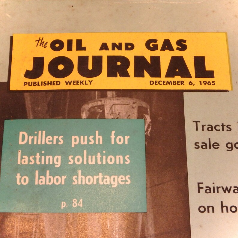 The Oil and Gas Journal December 6 1965 Vintage Etsy
