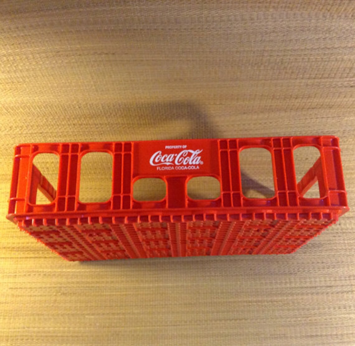 A Single Red Plastic Coca Cola Crate Tote Tray Box has the Etsy