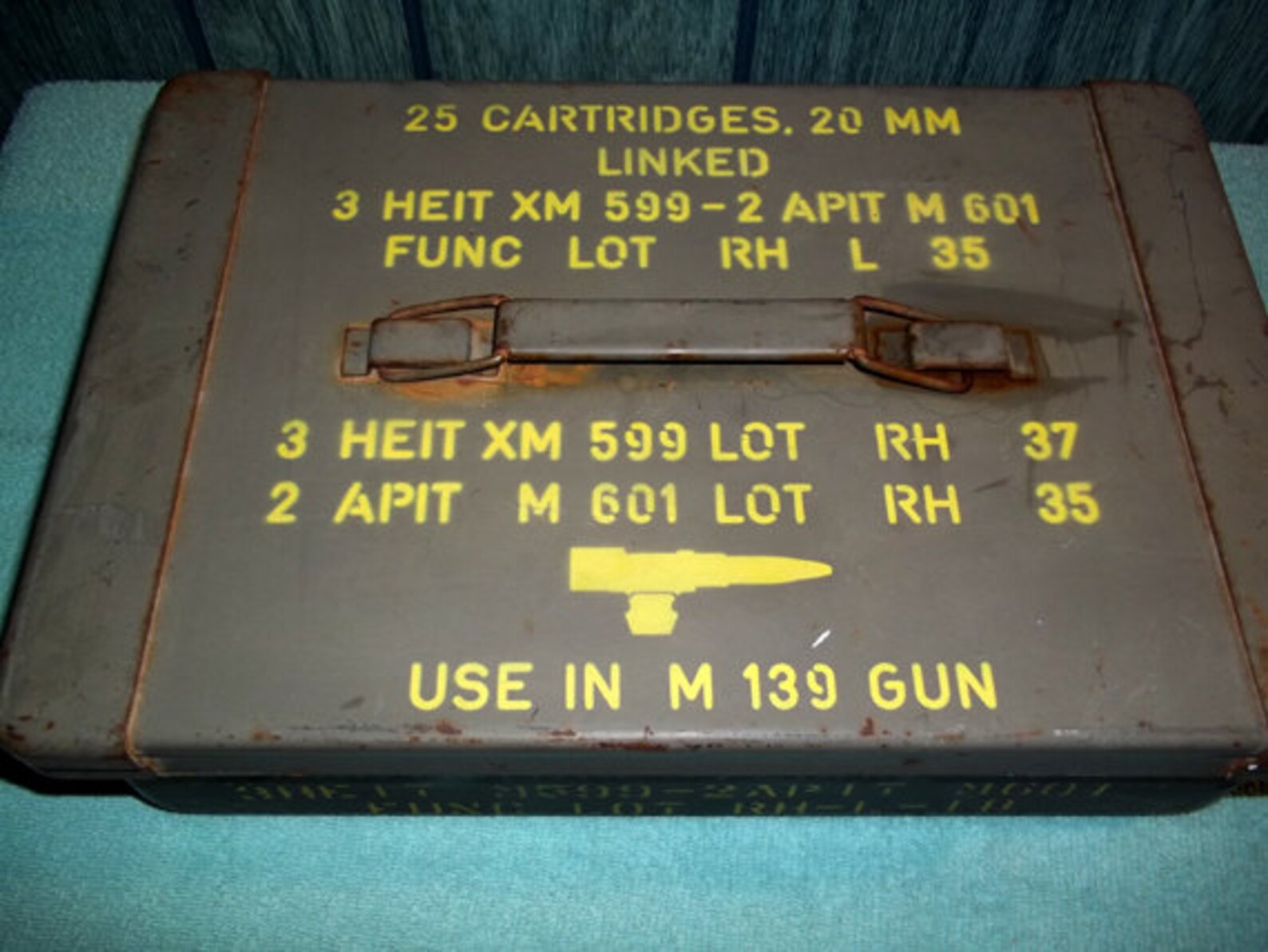 1950 Military Ammo box for 20mm M139 Gun. GeoCaching box Etsy
