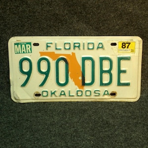 Florida License Plate - 990DBE - Okaloosa