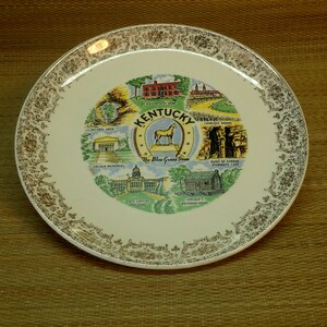 Kentucky Vintage Souvenir State Collectible Plate - Ceramic Decorative Travel Dish
