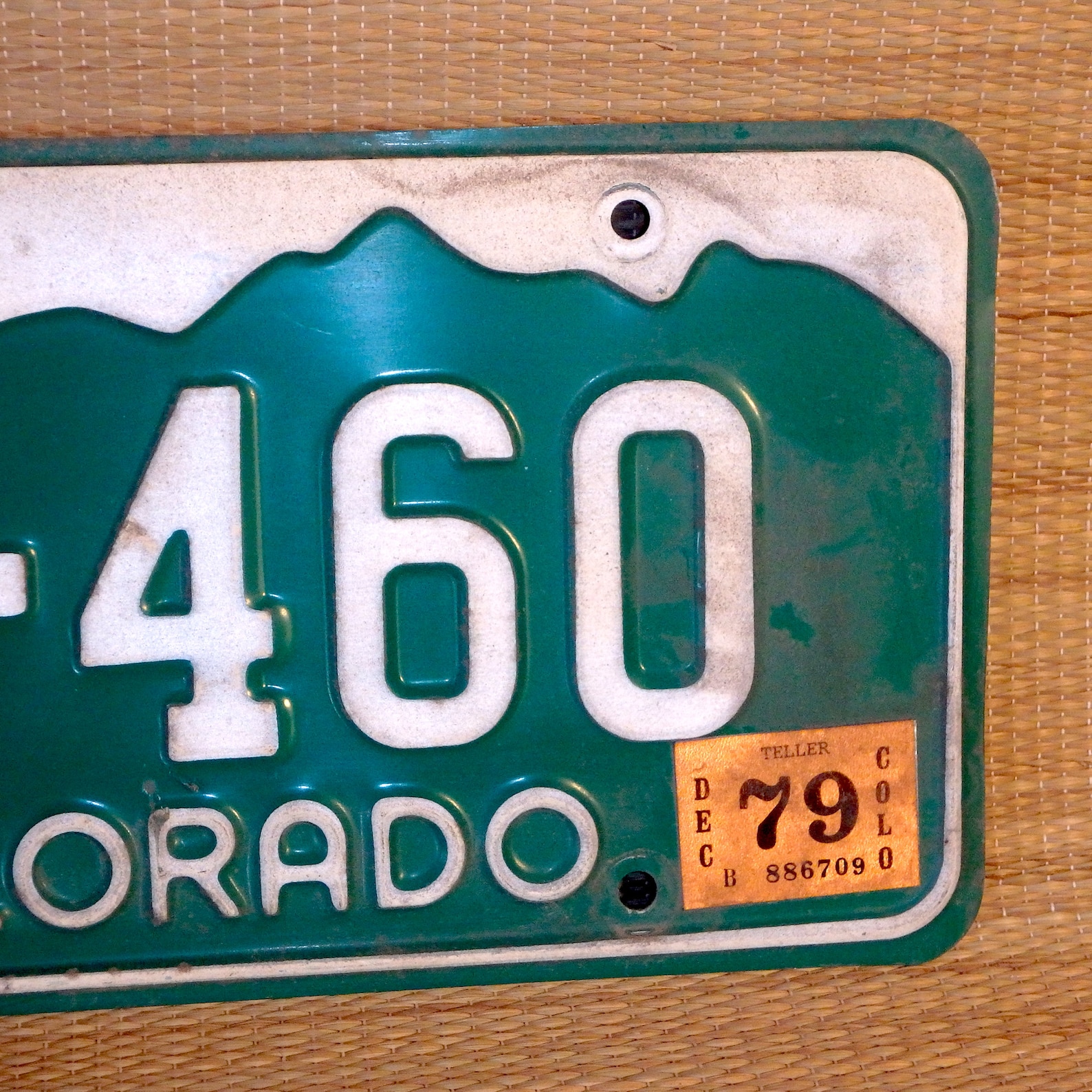 Colorado License Plate YL 460 White on Green Dated Etsy